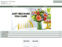 Tablet Screenshot of hartmanflowerandgiftshoppe.com